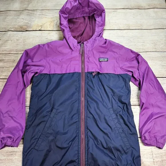 PATAGONIA Girl's Torrentshell Jacket Hooded Windbreaker Rain Size Size Small 7-8 - Picture 1 of 4